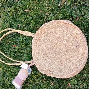 Francesca's Collections Gold and Tan Jute Tote